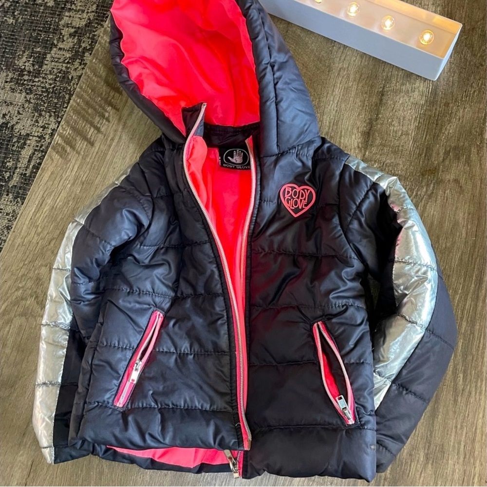 Body Glove Kids Black and Pink Puffer Jacket